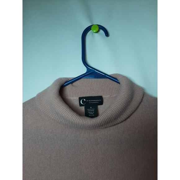 Dusty Rose Light Mauve Turtle Neck Cashmere Sweater Womens Small Bloomingdale - Picture 3 of 6
